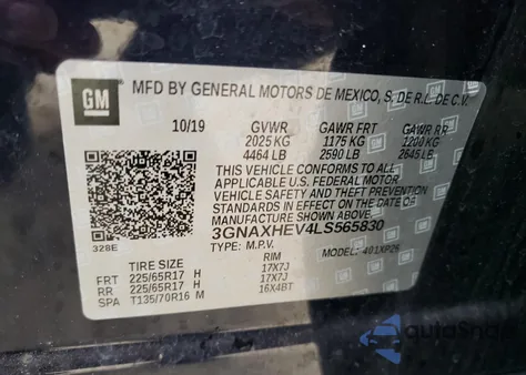 2020 Chevrolet Equinox Ls from USA, damaged, VIN 3GNAXHEV4LS565830